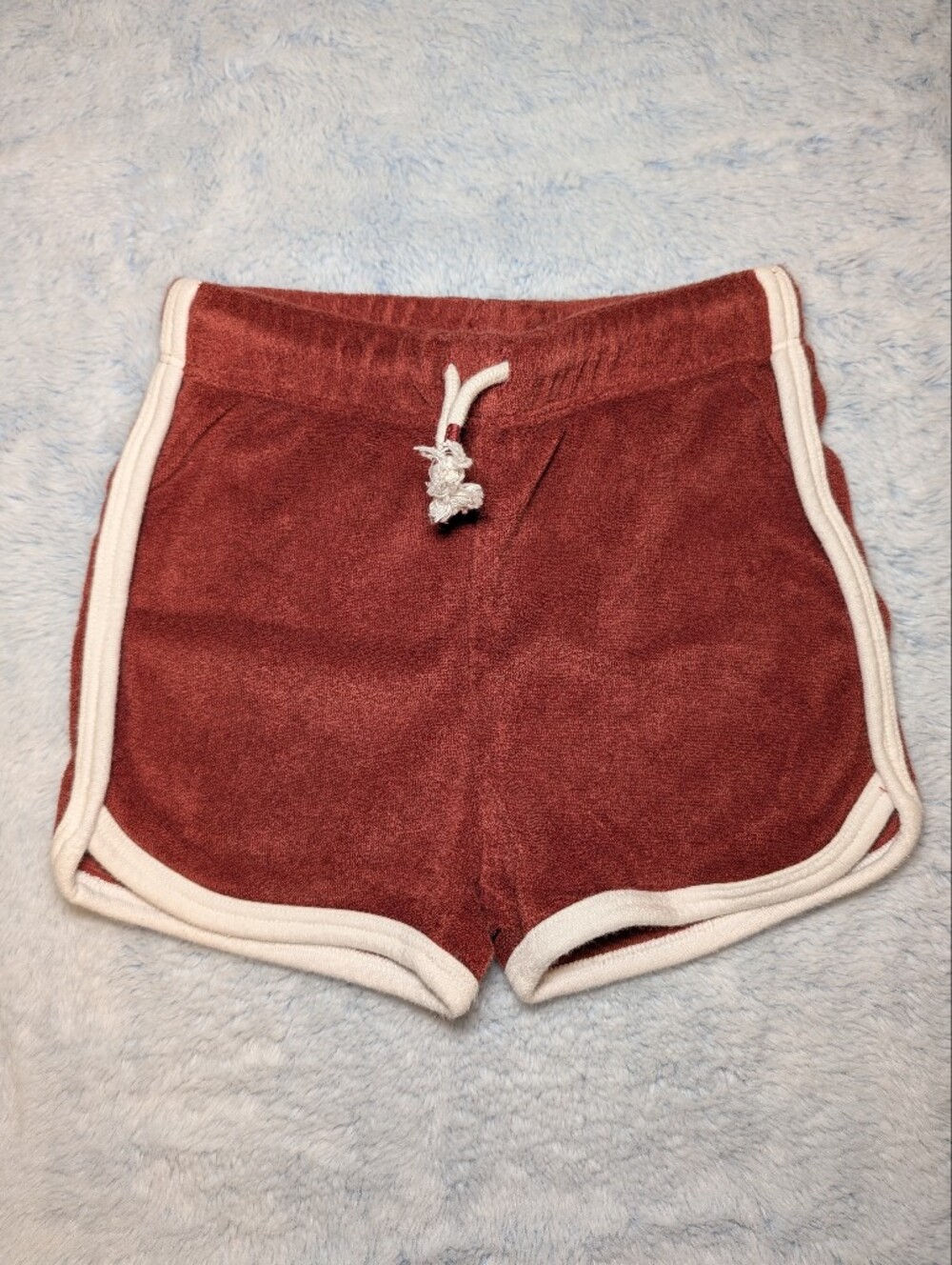 NWT 4T Little Co by Lauren Conrad Dolphin Hem Terry Cotton Shorts Retro Burgundy